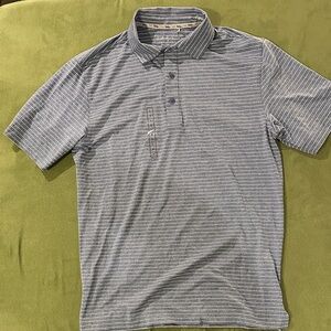 Walter Hagen P11 Classic Blue and White Thin-Stripe Polo Shirt